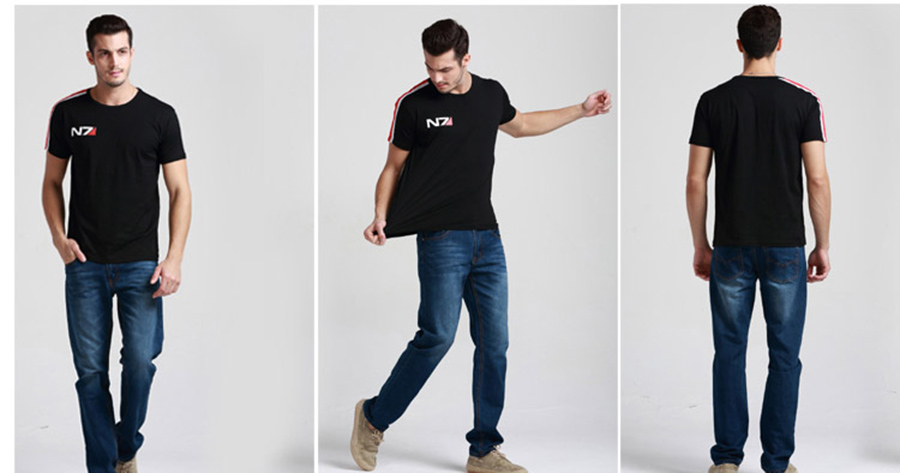 N7 Mass Effect 3 T Shirt Men Systems Alliance Military Emblem Game Tee T-Shirt Cotton Men Free Shipping Wholesale