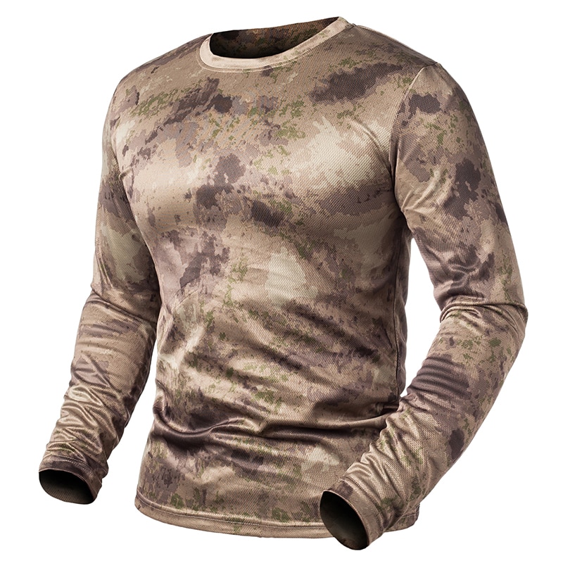 S.ARCHON Spring Tactical Camouflage Long Sleeve TShirt Men Military