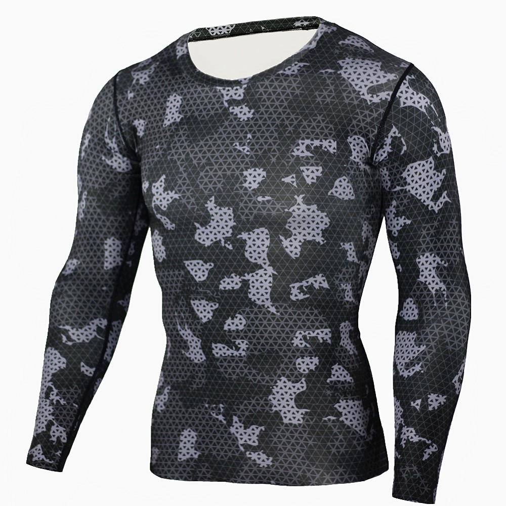 New Camouflage Military T Shirt Bodybuilding Tights Fitness Men Quick Dry Camo Long Sleeve T Shirts Crossfit Compression Shirt