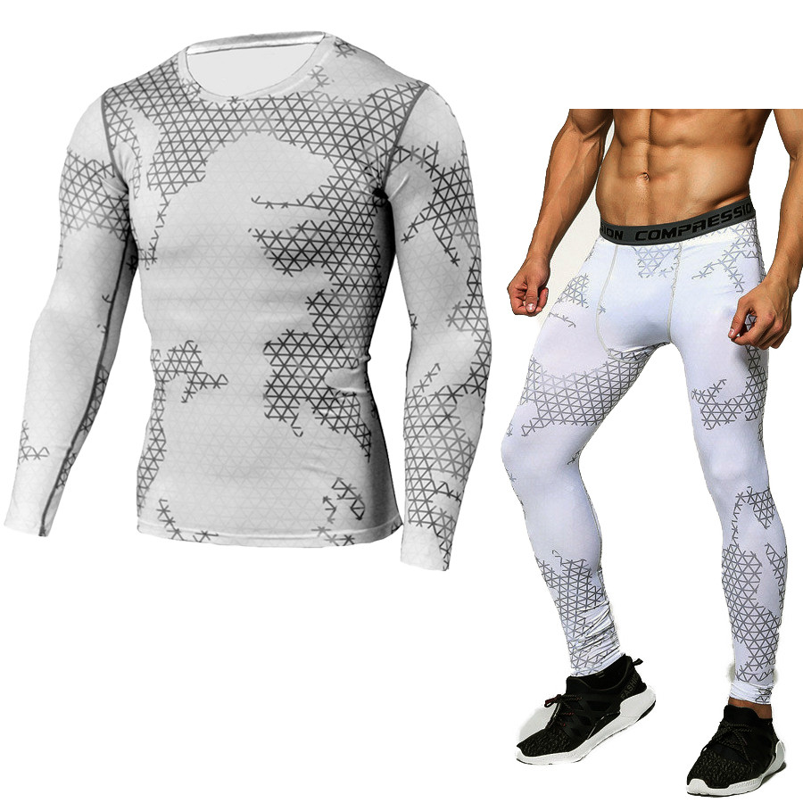 New Camouflage Military T Shirt Bodybuilding Tights Fitness Men Quick Dry Camo Long Sleeve T Shirts Crossfit Compression Shirt