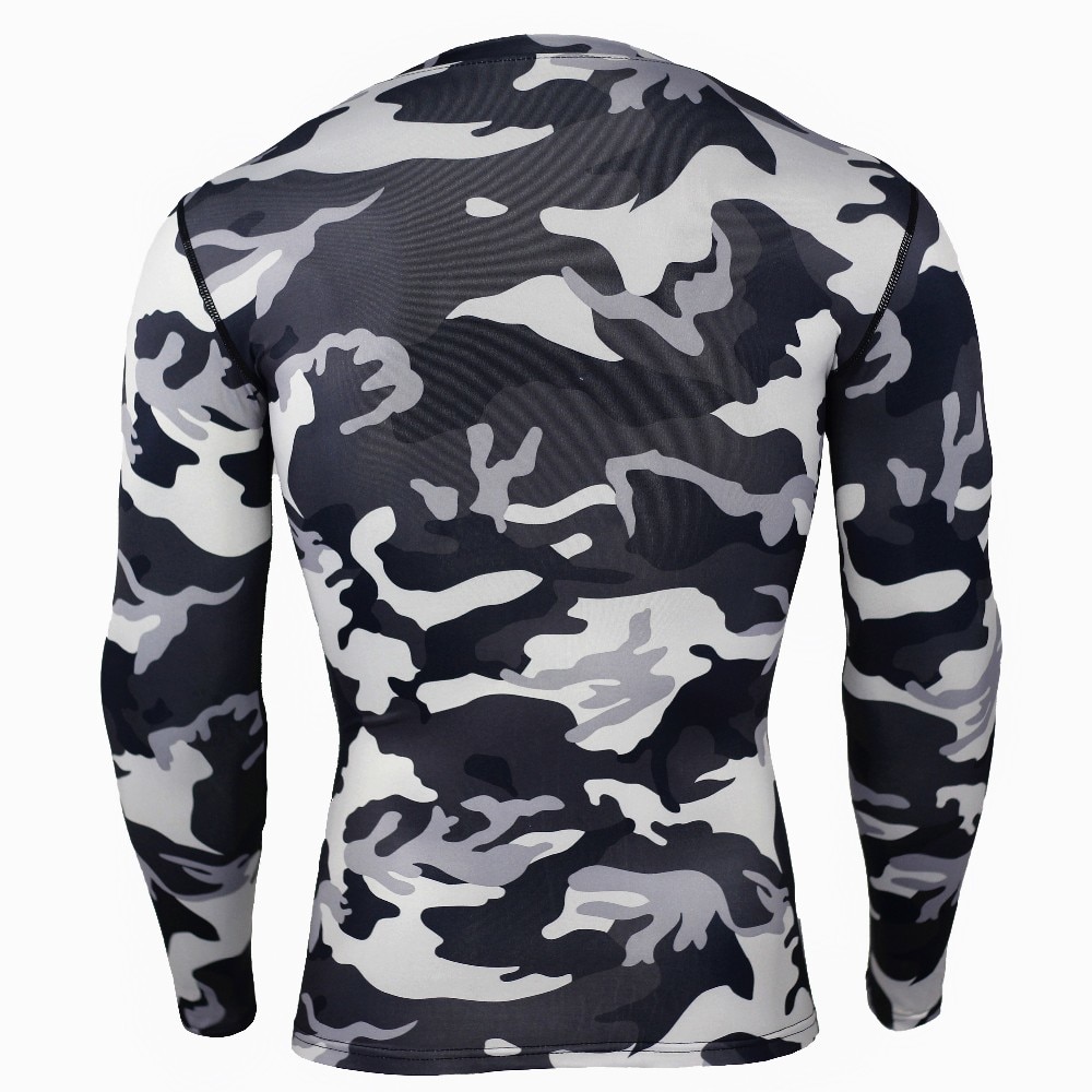 New Camouflage Military T Shirt Bodybuilding Tights Fitness Men Quick Dry Camo Long Sleeve T Shirts Crossfit Compression Shirt