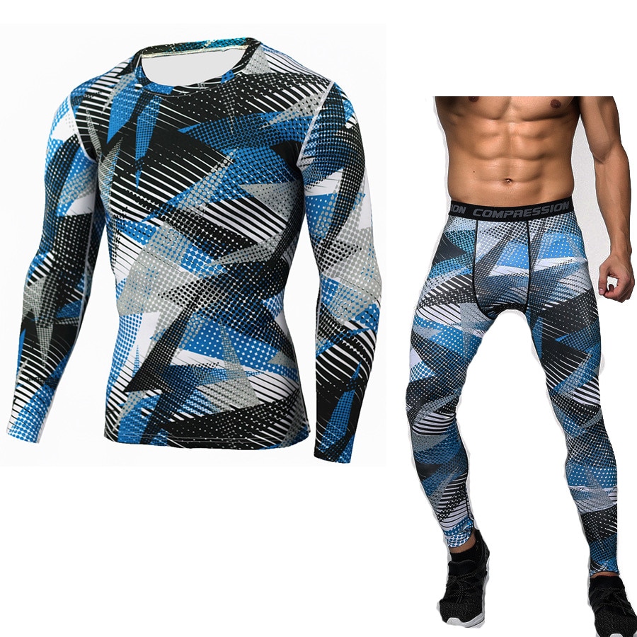 New Camouflage Military T Shirt Bodybuilding Tights Fitness Men Quick Dry Camo Long Sleeve T Shirts Crossfit Compression Shirt