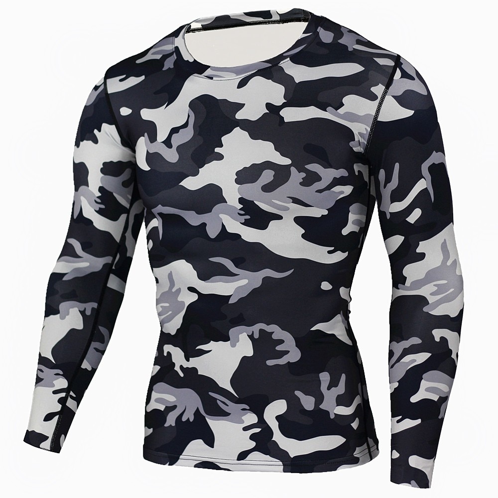 New Camouflage Military T Shirt Bodybuilding Tights Fitness Men Quick Dry Camo Long Sleeve T Shirts Crossfit Compression Shirt