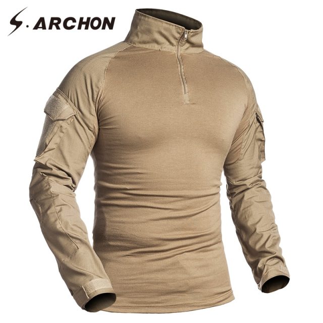 S.ARCHON Tactical Military Long Sleeve T-Shirt Men SWAT Soldier Combat ...
