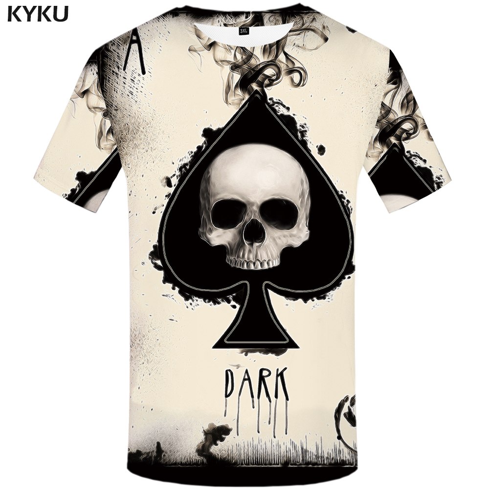 KYKU Skull T Shirt Men Black Military Tshirt Feather 3d Print T-shirt Punk Rock Clothes Anime Hip Hop Mens Clothing Casual Tops KYKU Skull T Shirt Men Black Military Tshirt Feather 3d Print T-shirt Punk Rock Clothes Anime Hip Hop Mens Clothing Casual Tops