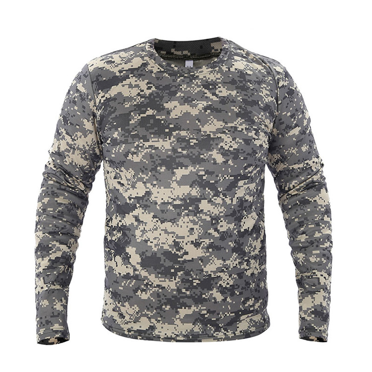 2017 New Tactical Military Camouflage T Shirt Male Breathable Quick Dry US Army Combat Full Sleeve Outwear T-shirt for Men