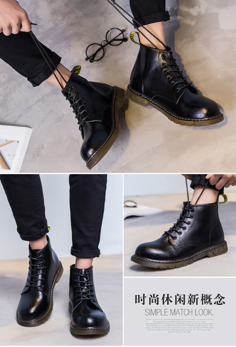 Men snow Boots 2019 British desert Vintage Classic Genuine leather military Boots Thick Heel Motorcycle Men's Shoe Men snow Boots 2019 British desert Vintage Classic Genuine leather military Boots Thick Heel Motorcycle Men's Shoe