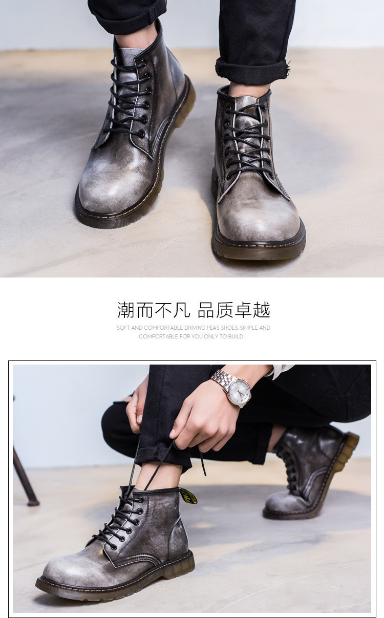 Men snow Boots 2019 British desert Vintage Classic Genuine leather military Boots Thick Heel Motorcycle Men's Shoe Men snow Boots 2019 British desert Vintage Classic Genuine leather military Boots Thick Heel Motorcycle Men's Shoe