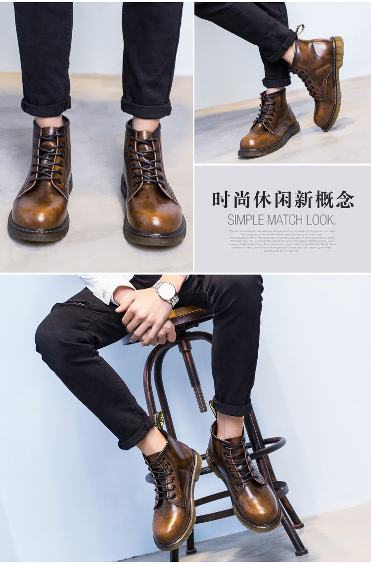 Men snow Boots 2019 British desert Vintage Classic Genuine leather military Boots Thick Heel Motorcycle Men's Shoe Men snow Boots 2019 British desert Vintage Classic Genuine leather military Boots Thick Heel Motorcycle Men's Shoe