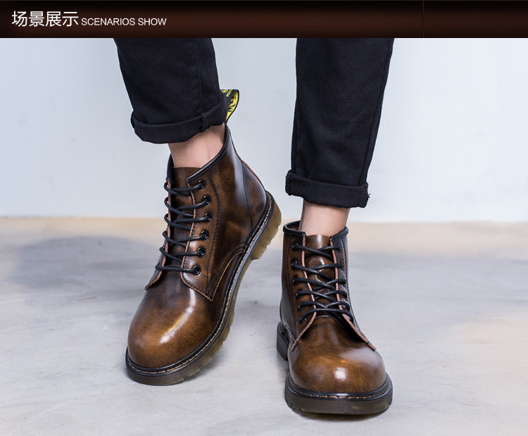 Men snow Boots 2019 British desert Vintage Classic Genuine leather military Boots Thick Heel Motorcycle Men's Shoe Men snow Boots 2019 British desert Vintage Classic Genuine leather military Boots Thick Heel Motorcycle Men's Shoe