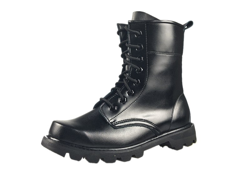 Steel Toe Men Military Boots Genuine Leather Safety Shoes for Men Spring Fashion Lace Up Black Ankle Platform Motorcycle Boots