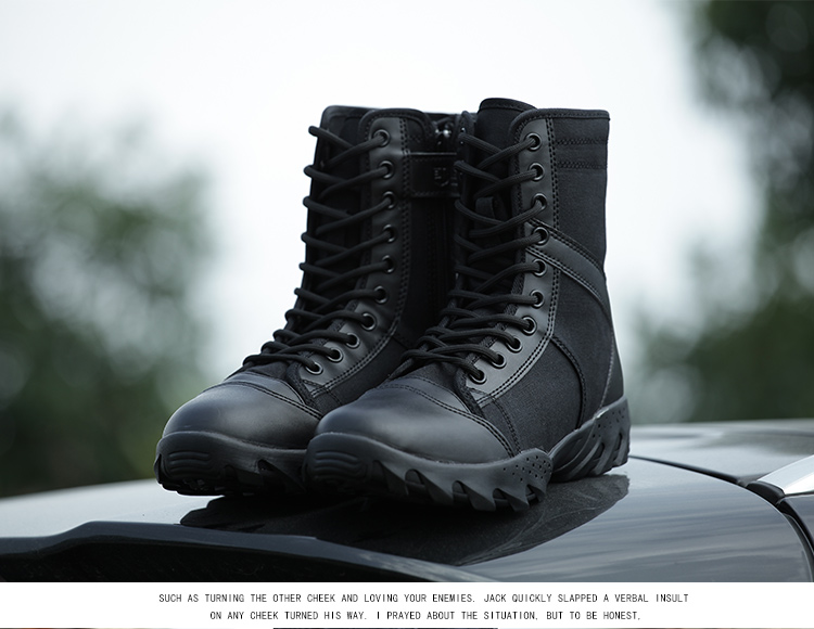 black combat boots Military boots men Outdoor Shoes Infantry tactical boots askeri bot army bots army boots