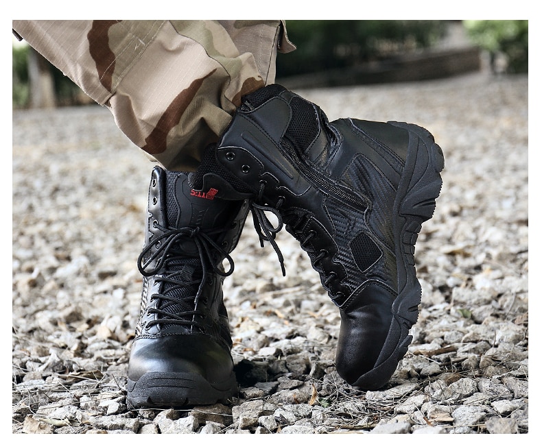ZENVBNV Men Desert Tactical Military Boots Mens Work Safty Shoes SWAT Army Boot Militares Tacticos Zapatos Ankle Combat Boots