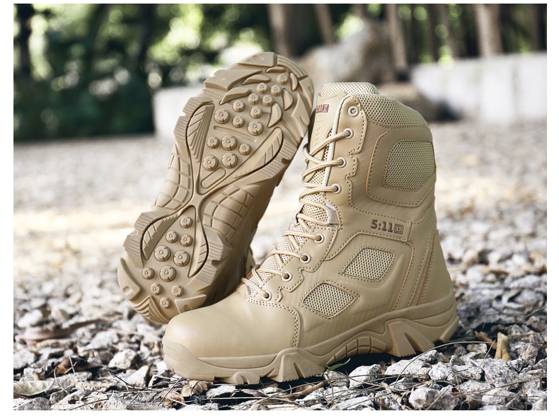 ZENVBNV Men Desert Tactical Military Boots Mens Work Safty Shoes SWAT Army Boot Militares Tacticos Zapatos Ankle Combat Boots