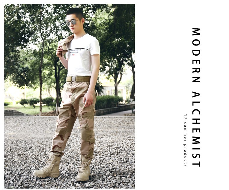 ZENVBNV Men Desert Tactical Military Boots Mens Work Safty Shoes SWAT Army Boot Militares Tacticos Zapatos Ankle Combat Boots