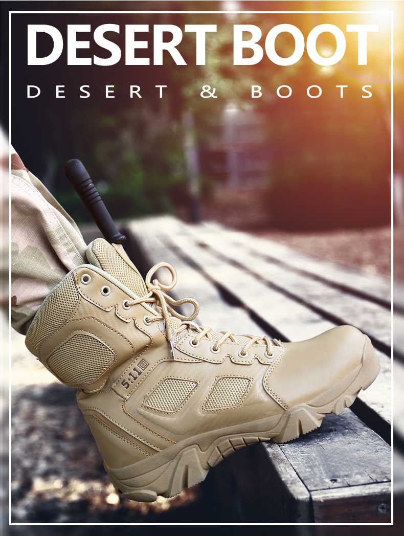 ZENVBNV Men Desert Tactical Military Boots Mens Work Safty Shoes SWAT Army Boot Militares Tacticos Zapatos Ankle Combat Boots