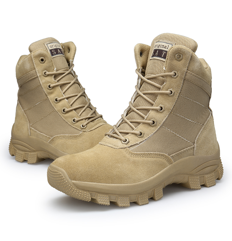 ZENVBNV Men Desert Tactical Military Boots Mens Work Safty Shoes SWAT Army Boot Militares Tacticos Zapatos Ankle Combat Boots