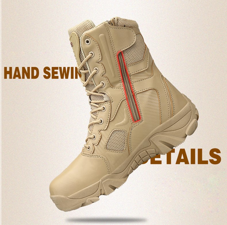 ZENVBNV Men Desert Tactical Military Boots Mens Work Safty Shoes SWAT Army Boot Militares Tacticos Zapatos Ankle Combat Boots