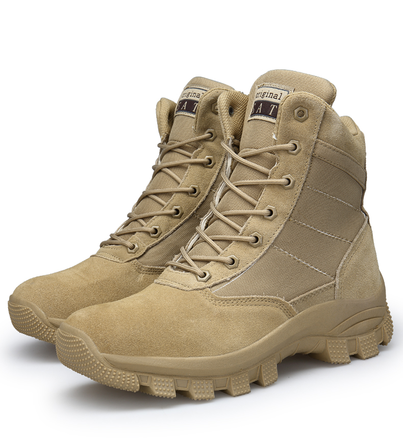 ZENVBNV Men Desert Tactical Military Boots Mens Work Safty Shoes SWAT Army Boot Militares Tacticos Zapatos Ankle Combat Boots