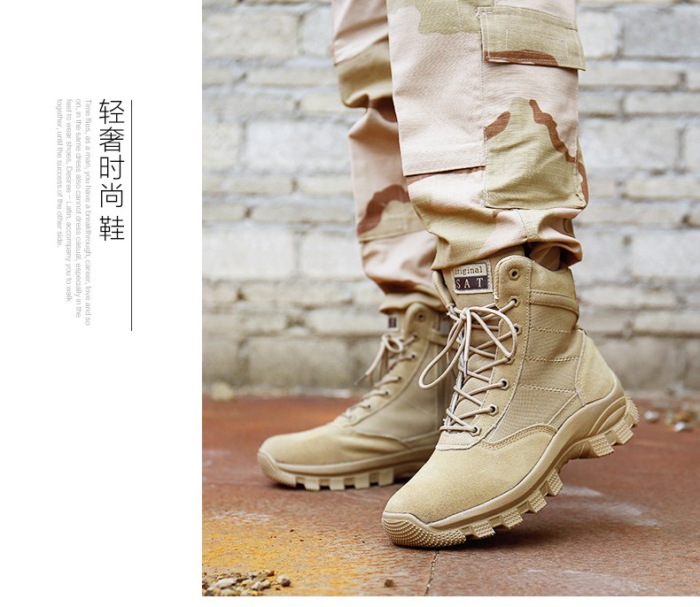 ZENVBNV Men Desert Tactical Military Boots Mens Work Safty Shoes SWAT Army Boot Militares Tacticos Zapatos Ankle Combat Boots
