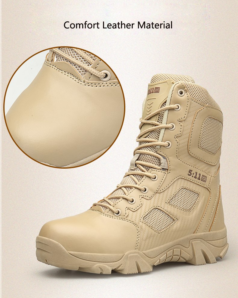 ZENVBNV Men Desert Tactical Military Boots Mens Work Safty Shoes SWAT Army Boot Militares Tacticos Zapatos Ankle Combat Boots