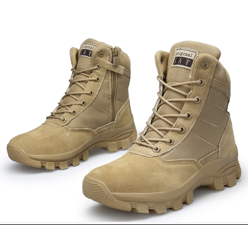 ZENVBNV Men Desert Tactical Military Boots Mens Work Safty Shoes SWAT Army Boot Militares Tacticos Zapatos Ankle Combat Boots