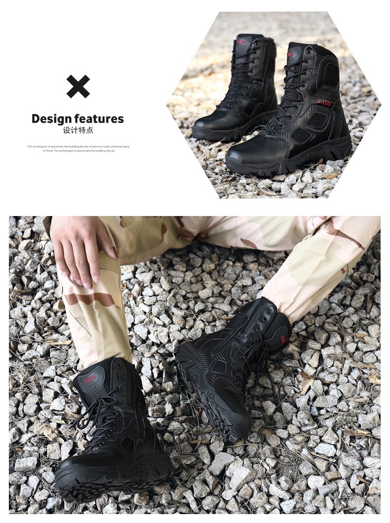 ZENVBNV Men Desert Tactical Military Boots Mens Work Safty Shoes SWAT Army Boot Militares Tacticos Zapatos Ankle Combat Boots