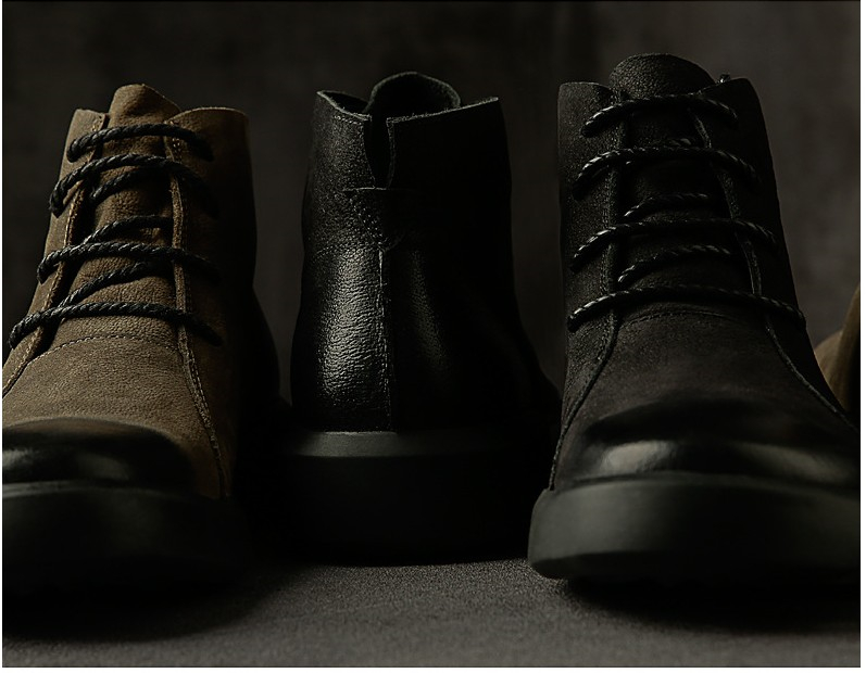 JIANBUDAN Autumn casual men's Military boots High quality leather men boots Non-slip wear-resistant Motorcycle boots Size 38-44