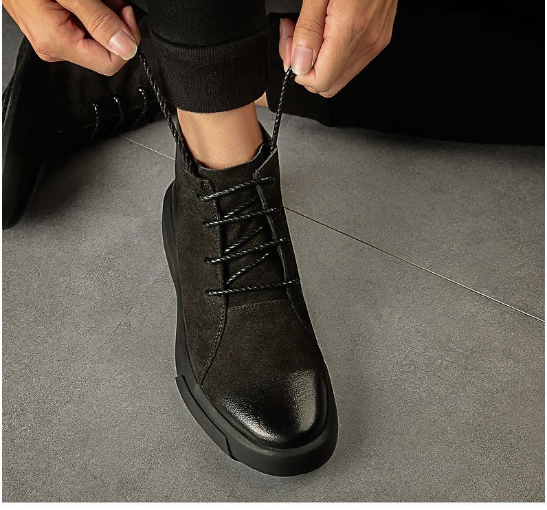 JIANBUDAN Autumn casual men's Military boots High quality leather men boots Non-slip wear-resistant Motorcycle boots Size 38-44