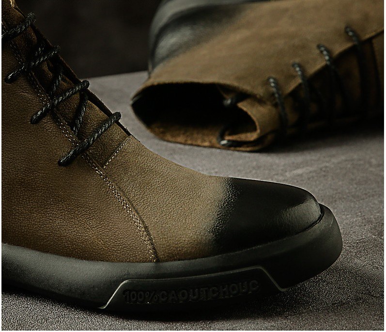 JIANBUDAN Autumn casual men's Military boots High quality leather men boots Non-slip wear-resistant Motorcycle boots Size 38-44