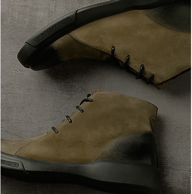 JIANBUDAN Autumn casual men's Military boots High quality leather men boots Non-slip wear-resistant Motorcycle boots Size 38-44