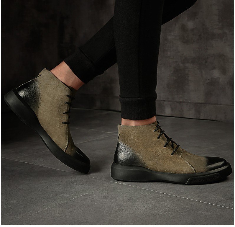 JIANBUDAN Autumn casual men's Military boots High quality leather men boots Non-slip wear-resistant Motorcycle boots Size 38-44