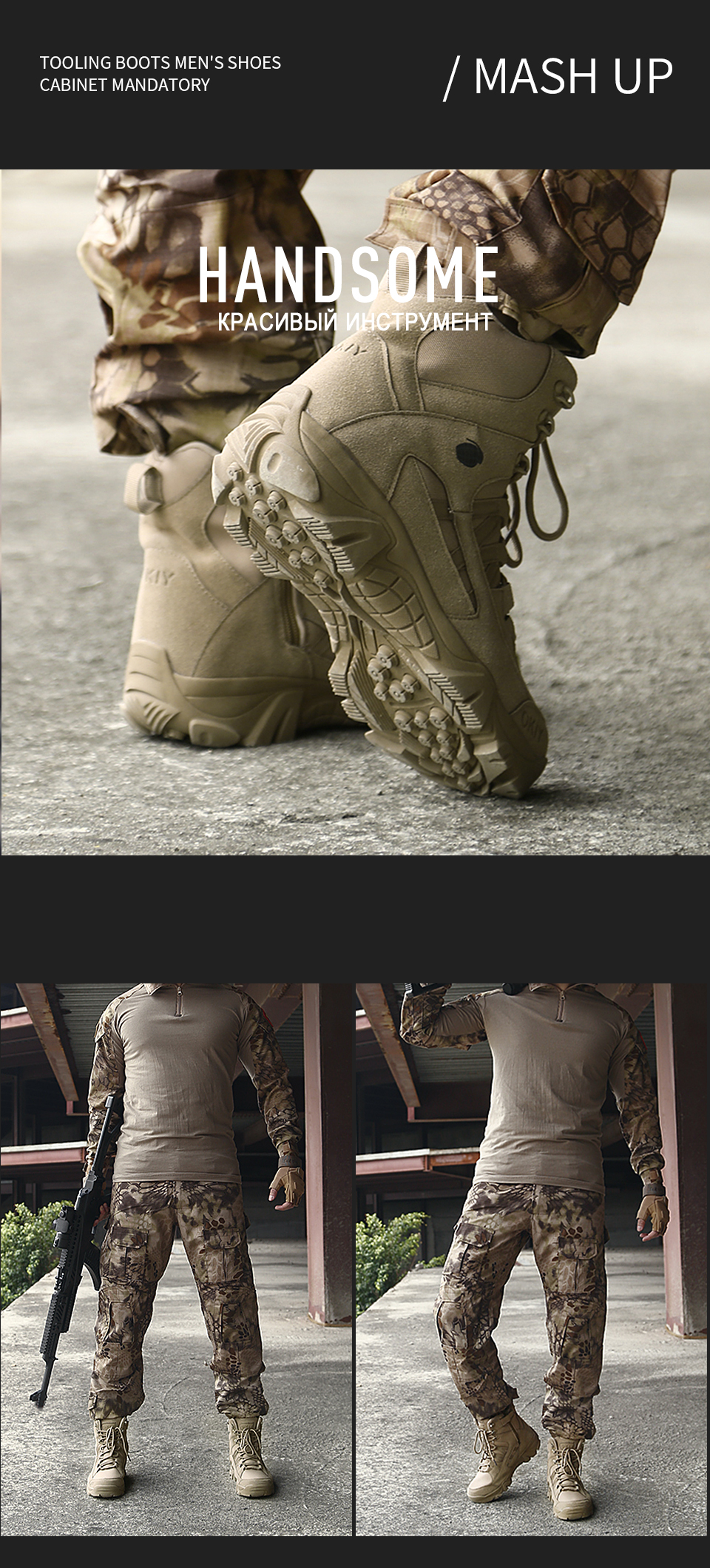 2018 Winter Fashion Military Boots Men's Comfortable Ankle Boots Men Work Shoes Army Desert Combat Boots Men Snow Footwear