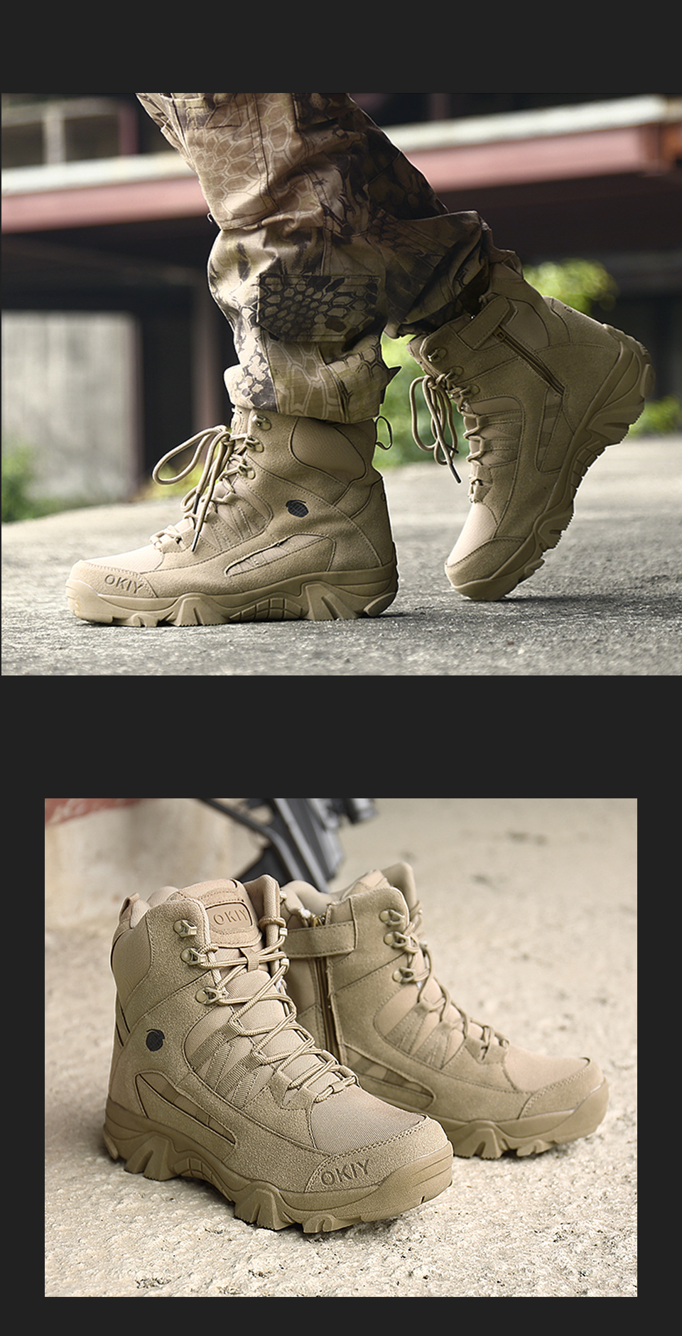 2018 Winter Fashion Military Boots Men's Comfortable Ankle Boots Men Work Shoes Army Desert Combat Boots Men Snow Footwear