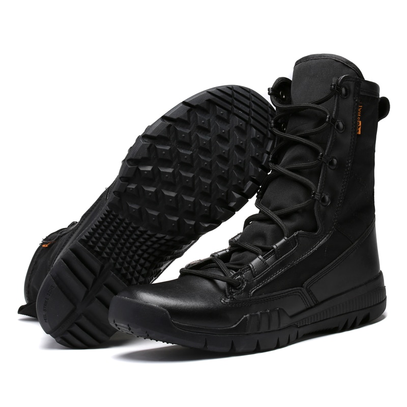 WeiDeng Genuine Leather Men Military Martin Boots Ankle Motorcycle Army Safety Boots Equestrian Lace Up Shoes Warm Male Winter