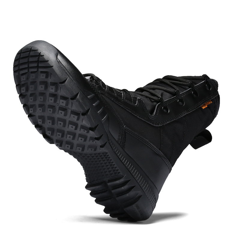 WeiDeng Genuine Leather Men Military Martin Boots Ankle Motorcycle Army Safety Boots Equestrian Lace Up Shoes Warm Male Winter