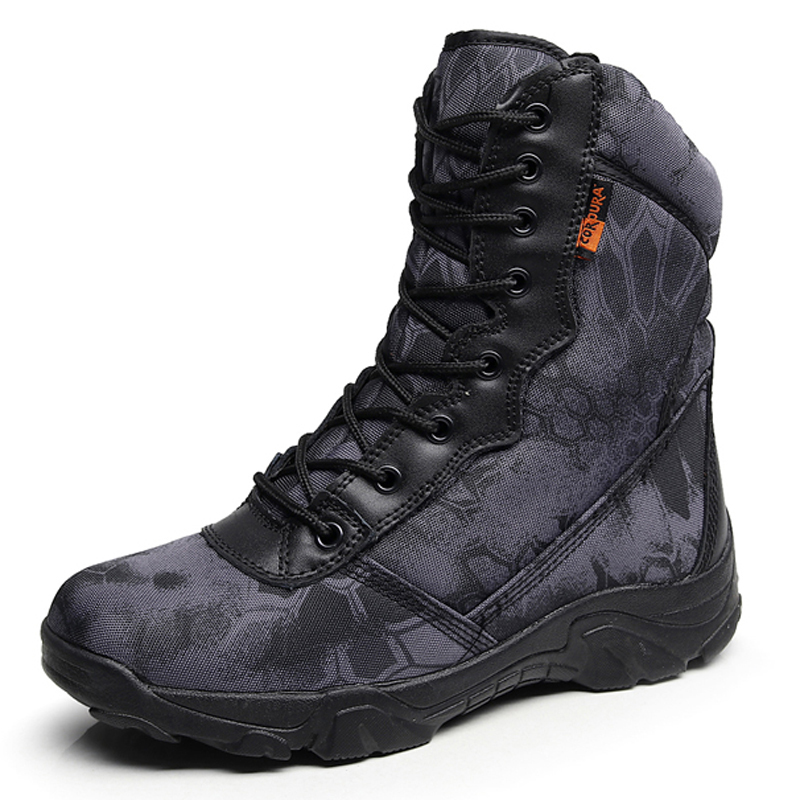 Military Combat Tactical Shoes Boots Men Black Python Combat Shoes Army Hiking Tactical Shoes Outdoor Hunting Shoes XX-300