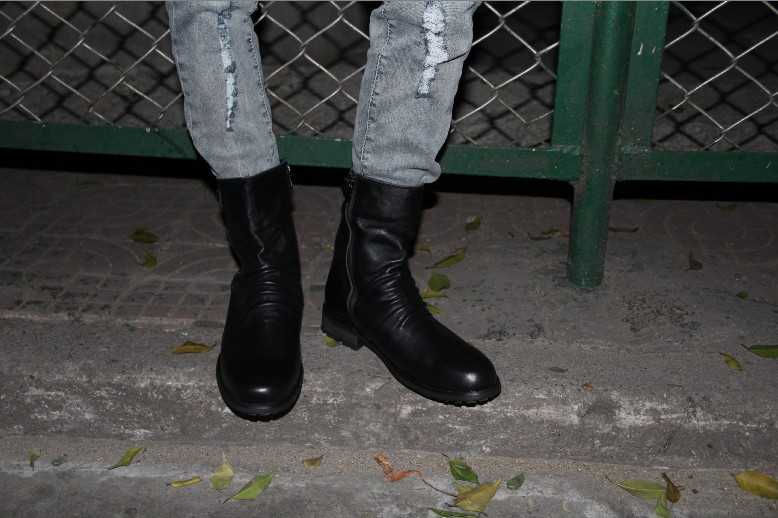 Winter Men Short Plush Snow boots Genuine leather Mid-Calf Martin boots wear-resistant Autumn Male military Boots 03