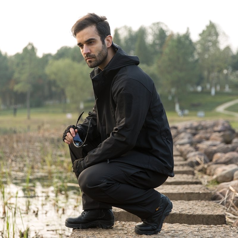 Sharkskin outdoor hunting Ghillie suit camping waterproof jacket tad4.0 soft shell fleece jacket + pants sniper camouflage