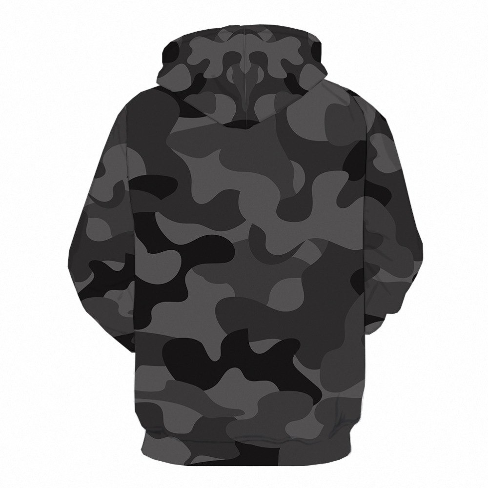 KYKU Grey Camo Hoodie Men Camouflage Sweatshirt Harajuku 3d Printed Hoodies Anime Clothes Retro Military Mens Clothing Autumn