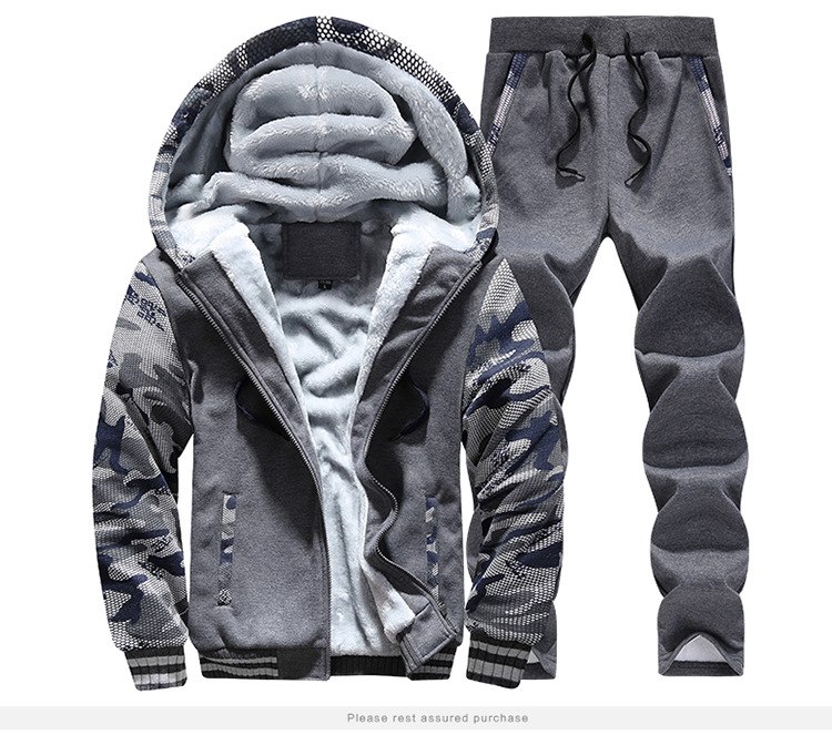 Designer Winter Mens Hoodies Sweatshirt suits Fleece Thick Male Casual Camouflage Sportwear Suit Men Leisure Suits 4xl BFD62