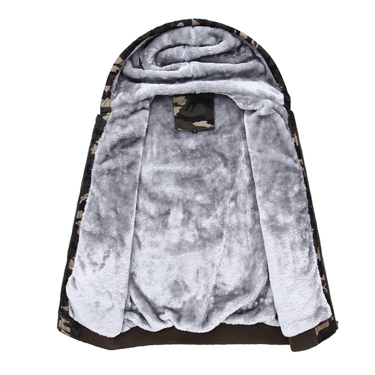 NaranjaSabor 2019 Autumn Winter Men's Jacket Hooded Coat Camouflage Hoodies Army Green Mens Clothing Fleece Male Sweatshirts 4XL