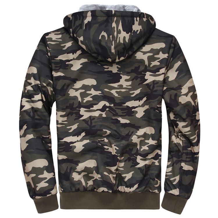 NaranjaSabor 2019 Autumn Winter Men's Jacket Hooded Coat Camouflage Hoodies Army Green Mens Clothing Fleece Male Sweatshirts 4XL