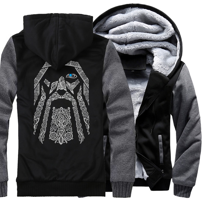 Camouflage sleeve coats Odin Vikings hoodies for men 2018 new fashion wool liner winter sweatshirt raglan print jacket tracksuit Camouflage sleeve coats Odin Vikings hoodies for men 2018 new fashion wool liner winter sweatshirt raglan print jacket tracksuit