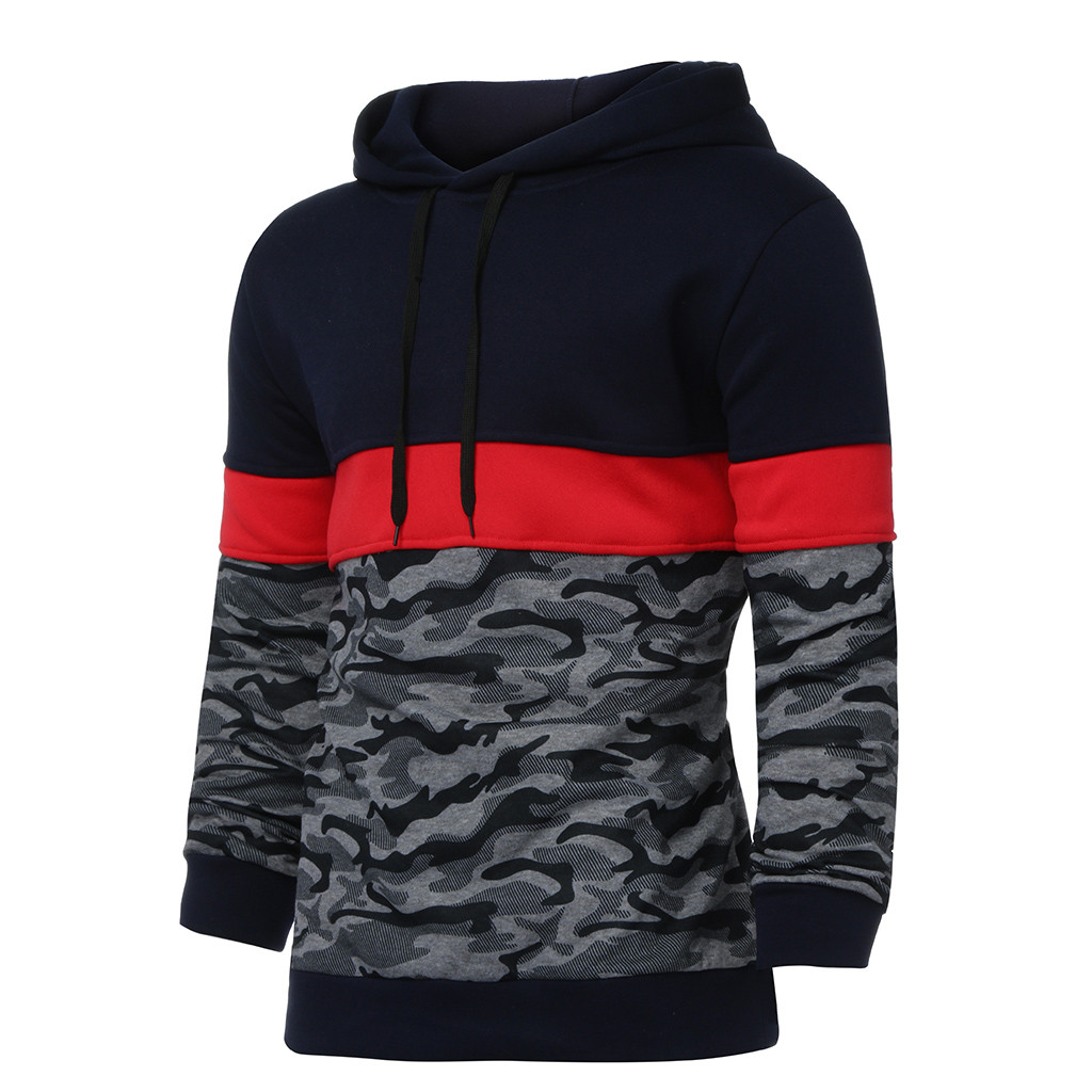 JAYCOSIN Hot High Quality Fashion Design Men Camouflage Button Pullover Long Sleeve Hooded Sweatshirt Tops Blouse Sweatshirt Men