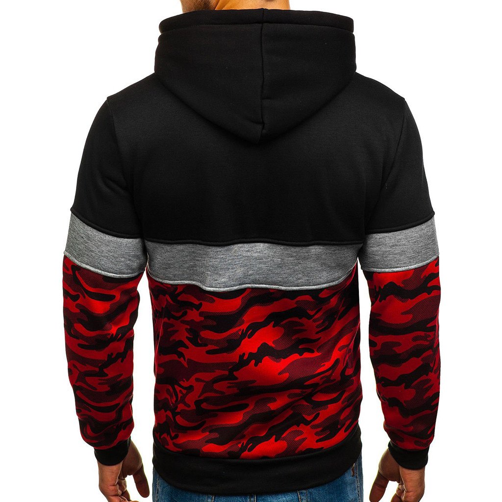 JAYCOSIN Hot High Quality Fashion Design Men Camouflage Button Pullover Long Sleeve Hooded Sweatshirt Tops Blouse Sweatshirt Men