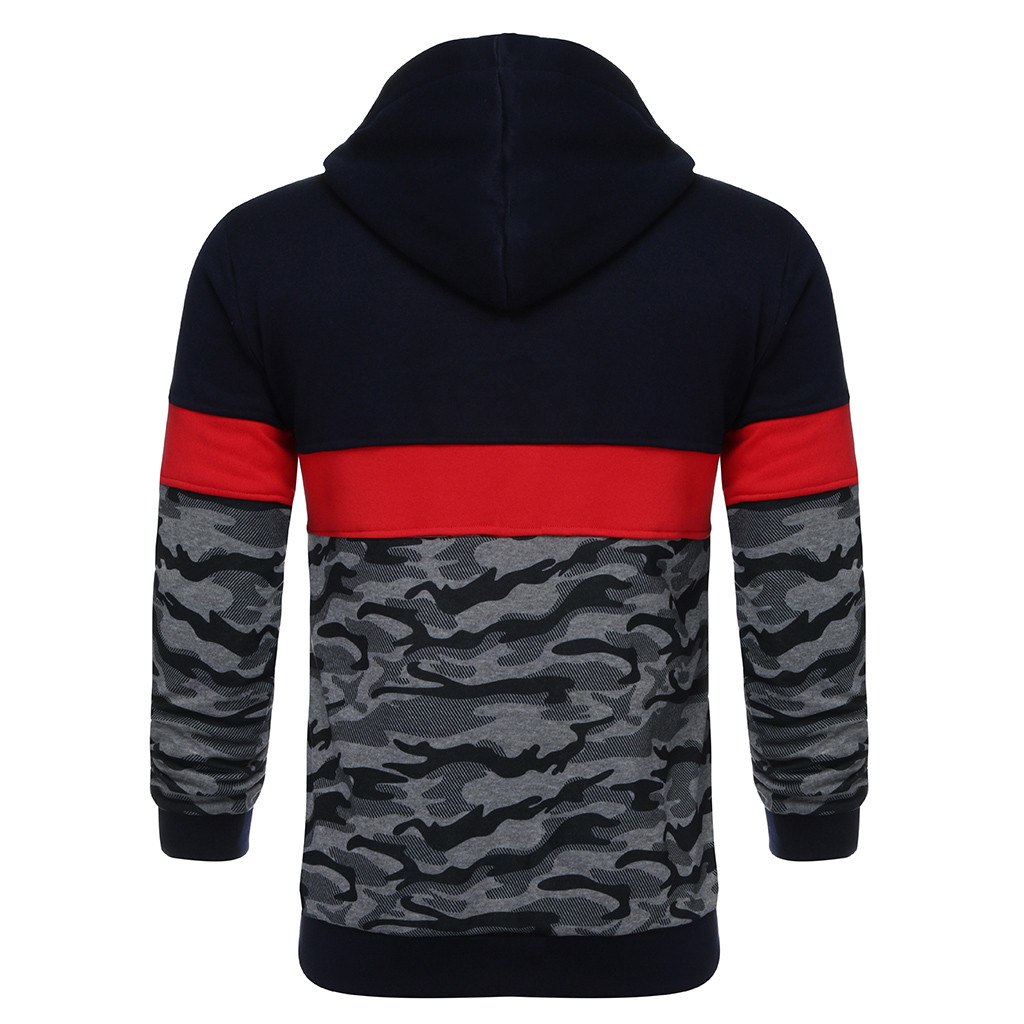 JAYCOSIN Hot High Quality Fashion Design Men Camouflage Button Pullover Long Sleeve Hooded Sweatshirt Tops Blouse Sweatshirt Men