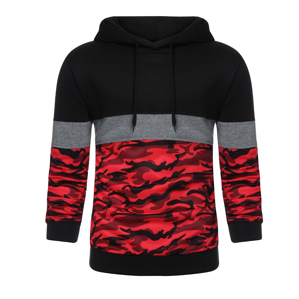 JAYCOSIN Hot High Quality Fashion Design Men Camouflage Button Pullover Long Sleeve Hooded Sweatshirt Tops Blouse Sweatshirt Men