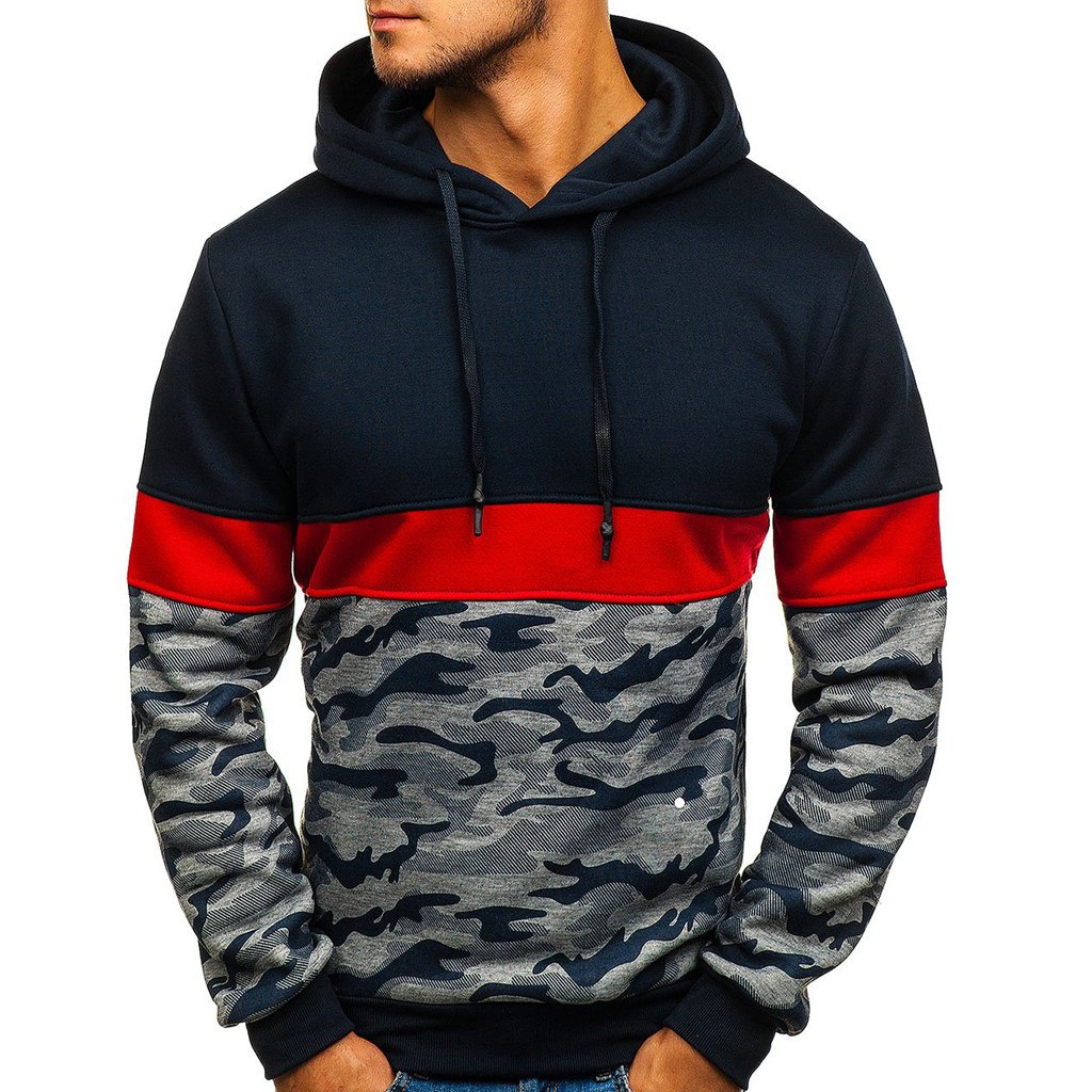 JAYCOSIN Hot High Quality Fashion Design Men Camouflage Button Pullover Long Sleeve Hooded Sweatshirt Tops Blouse Sweatshirt Men