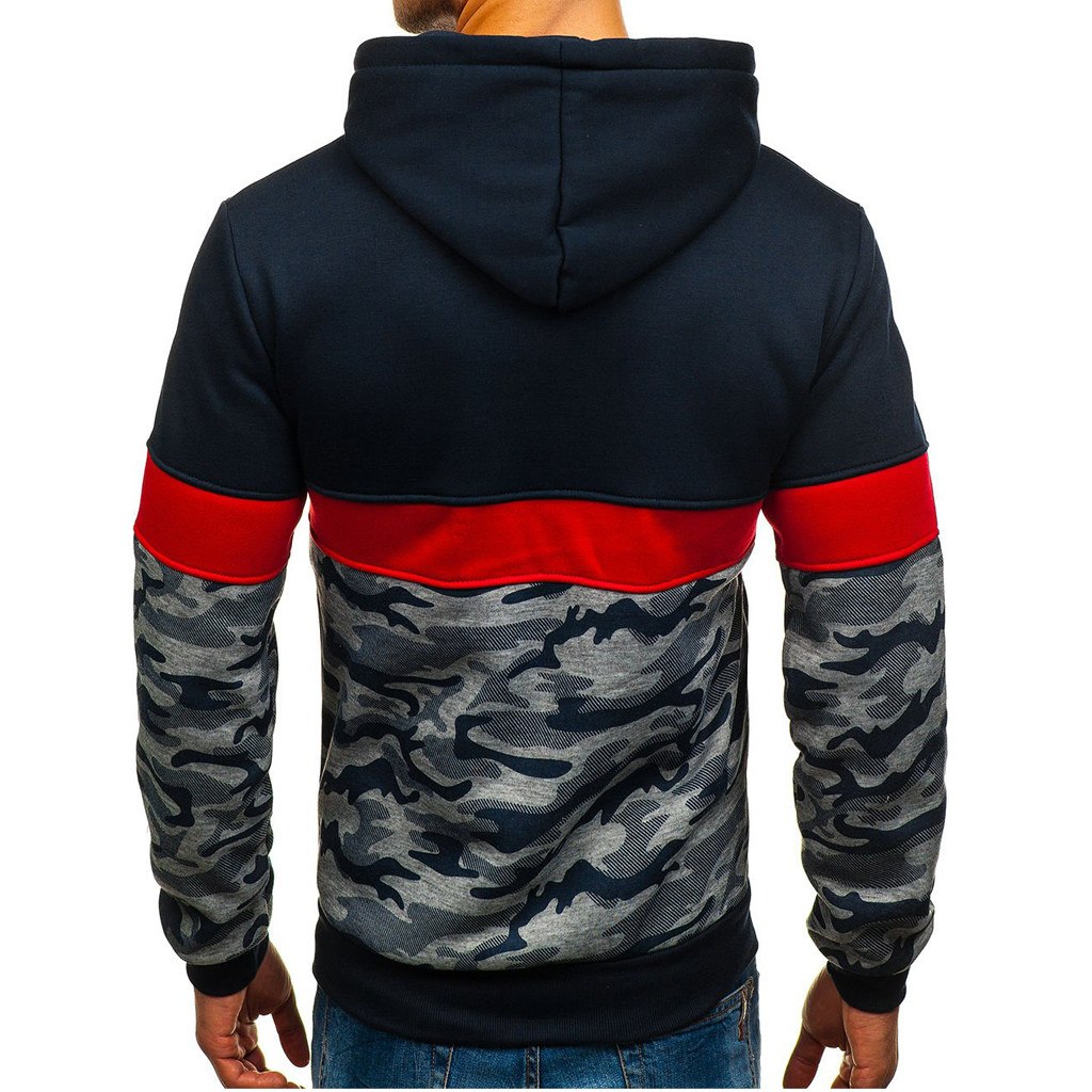JAYCOSIN Hot High Quality Fashion Design Men Camouflage Button Pullover Long Sleeve Hooded Sweatshirt Tops Blouse Sweatshirt Men